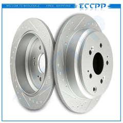 Rear Slotted Brake Rotors Discs For 2005-2010 Honda Odyssey EX LX Touring 3.5L 6B93BC-57