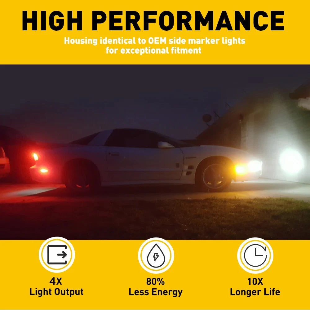 4x Smoke For 98-02 Pontiac Trans Am Firebird LED Front & Rear Side Marker Lights 6B93BC-57