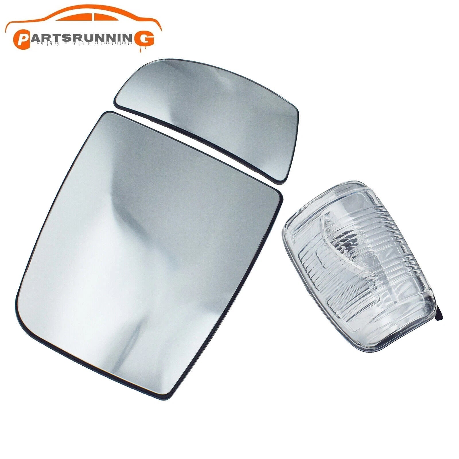 RIGHT SIDE DOOR MIRROR GLASS UPPER & LOWER + INDICATOR LENS FOR FORD TRANSIT MK8 6B93BC-57