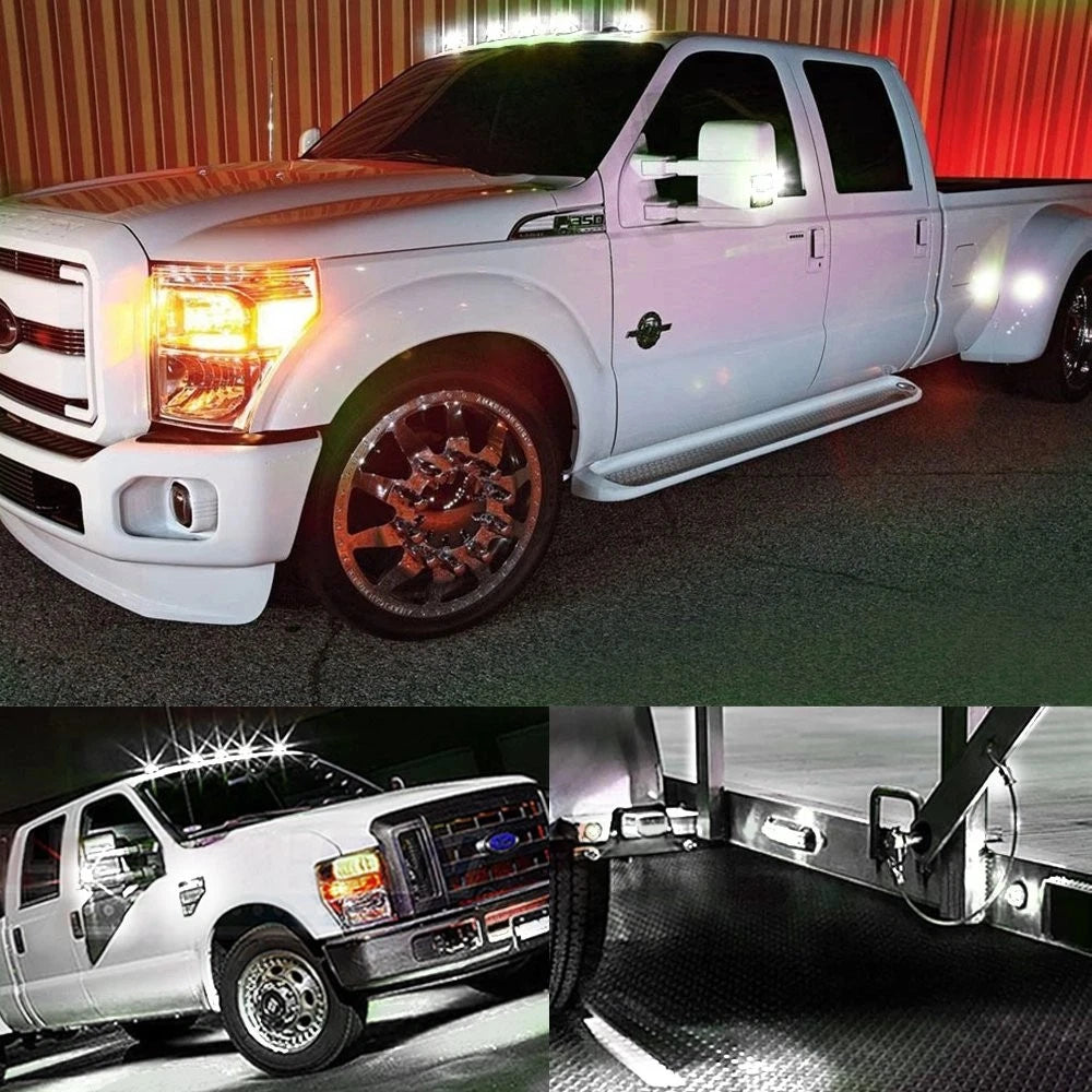 10x Smoked White 3/4" Bullet Round LED Side Marker Lights for Trailer Truck RV A 6B93BC-57