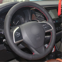 Leather Steering Wheel Hand-stitch on Wrap Cover For Mitsubishi Outlander ASX