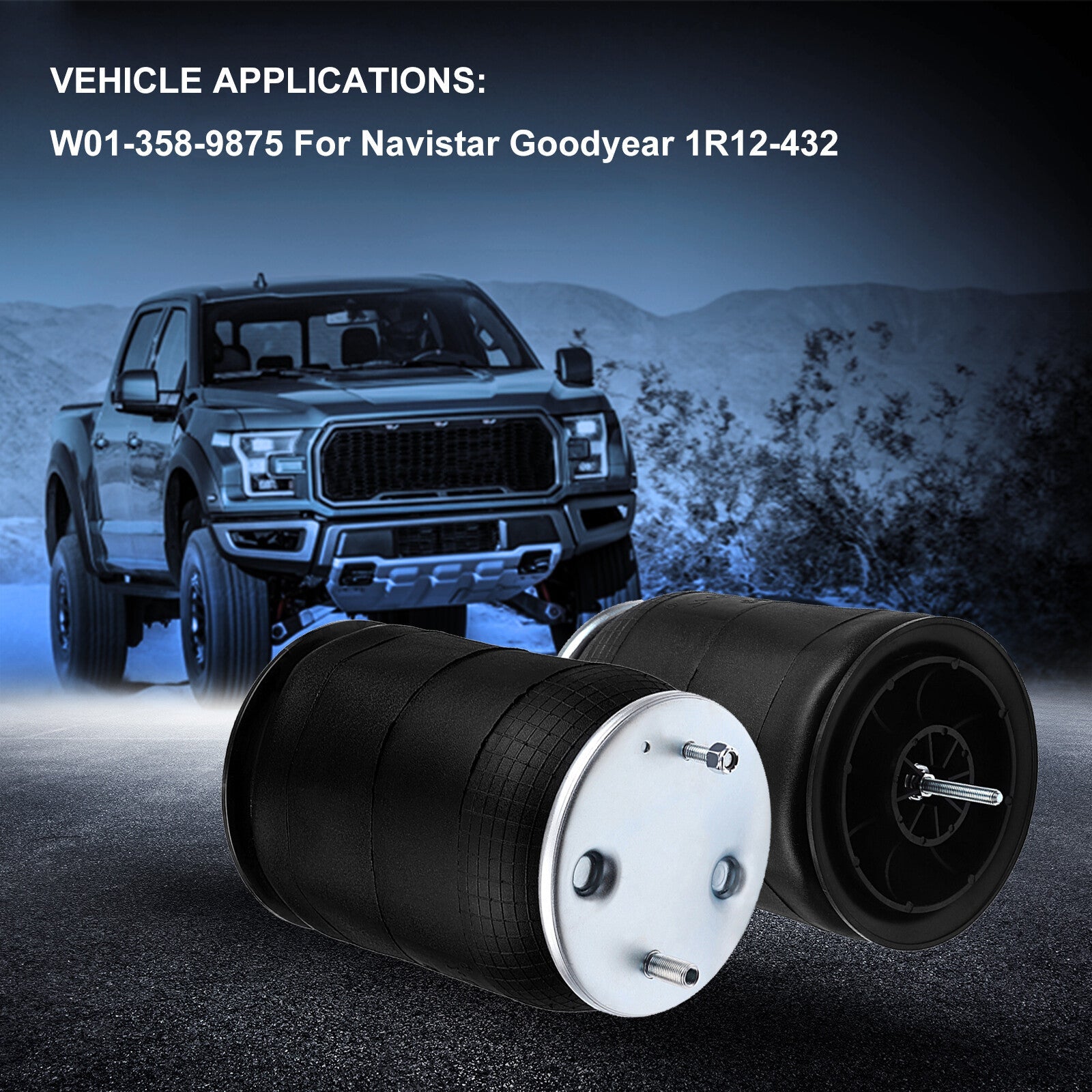 Pair Air Suspension Air Bags W01-358-9875 For Navistar Goodyear 1R12-432 6B93BC-57