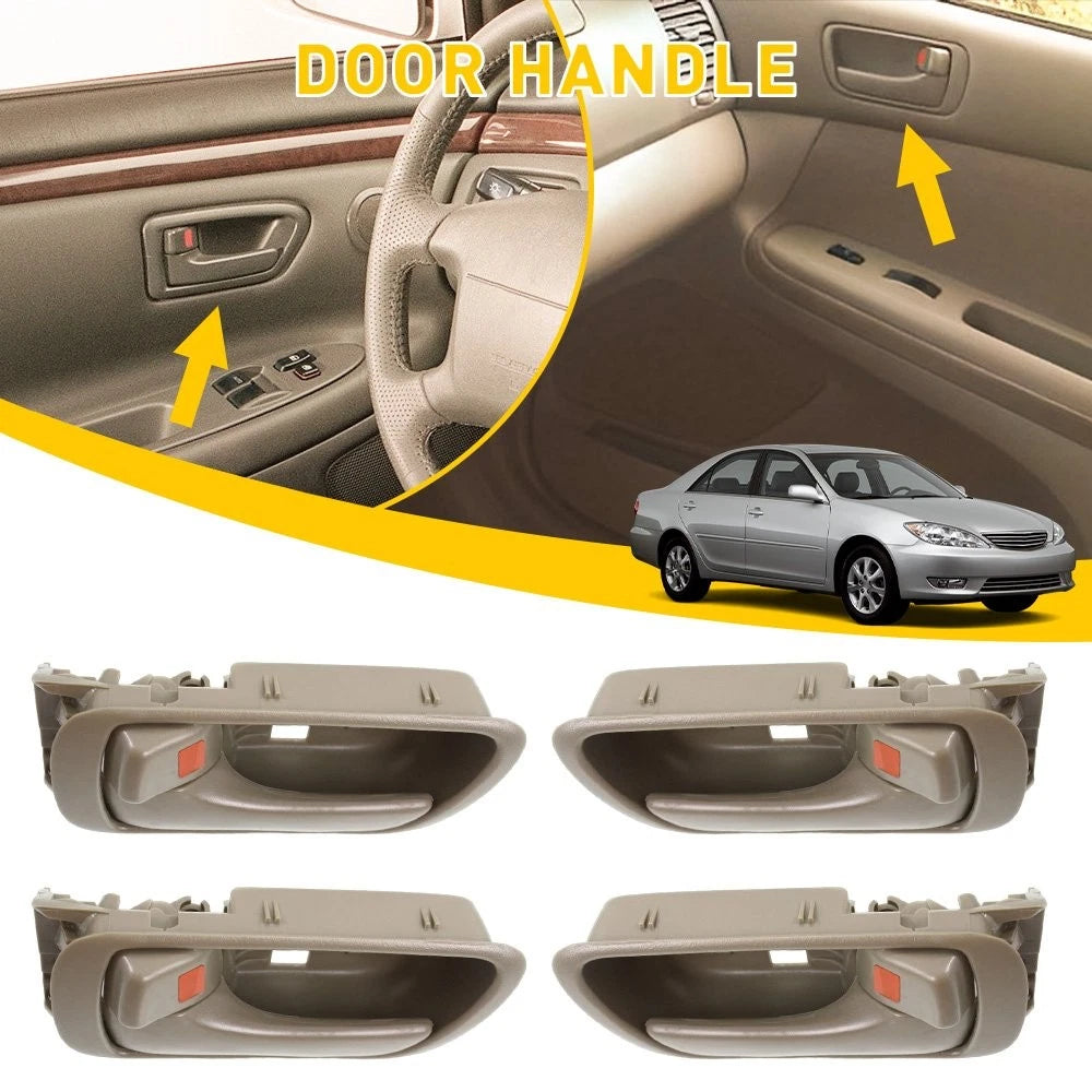 Door Set Handle For 2002-2006 Toyota Camry Front & Rear Inner Beige Plastic 4Pc 6B93BC-57
