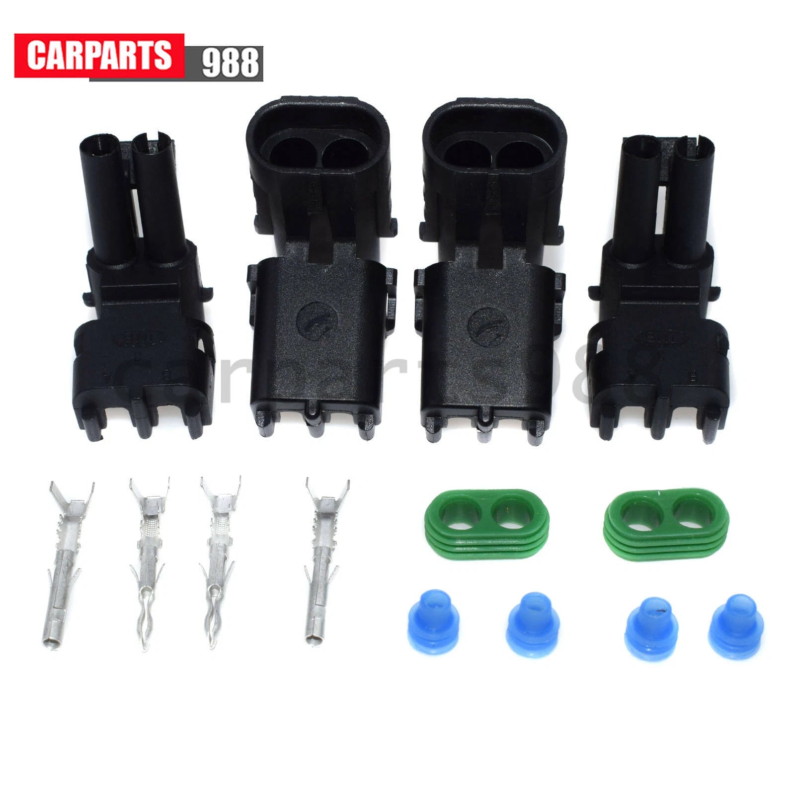 Set of 2 12015792 2 Way Weather Pack Series Male & Female Connector Harness Kit 6B93BC-57