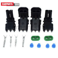 Set of 2 12015792 2 Way Weather Pack Series Male & Female Connector Harness Kit 6B93BC-57