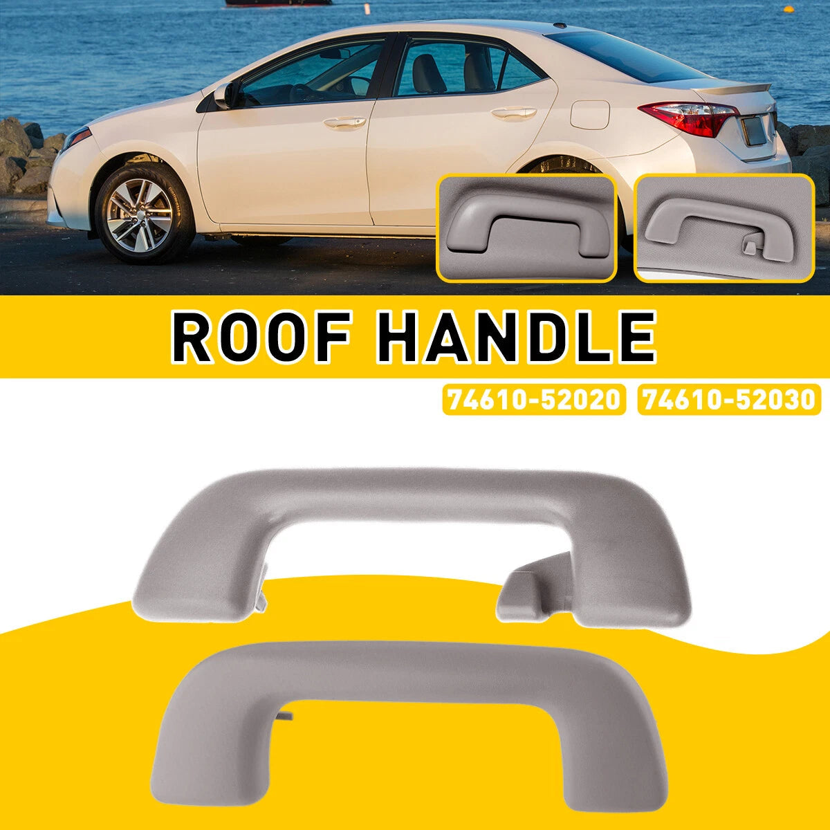 F+R Car Roof Armrest Ceiling Inner Pull Handle for Toyota Corolla Yaris Vios 6B93BC-57