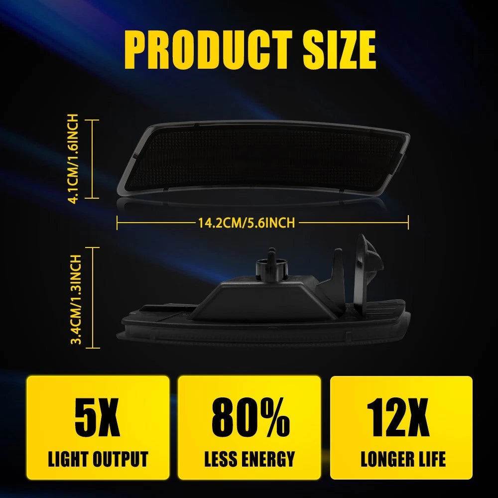 For 2012-2023 VW Beetle Tiguan Smoke White LED Bumper Side Marker Signal Light A 6B93BC-57