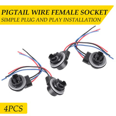 4x Signal Turn Brake Tail Light Wire Harness for 3157 4157 Type Socket LED Bulb 6B93BC-57