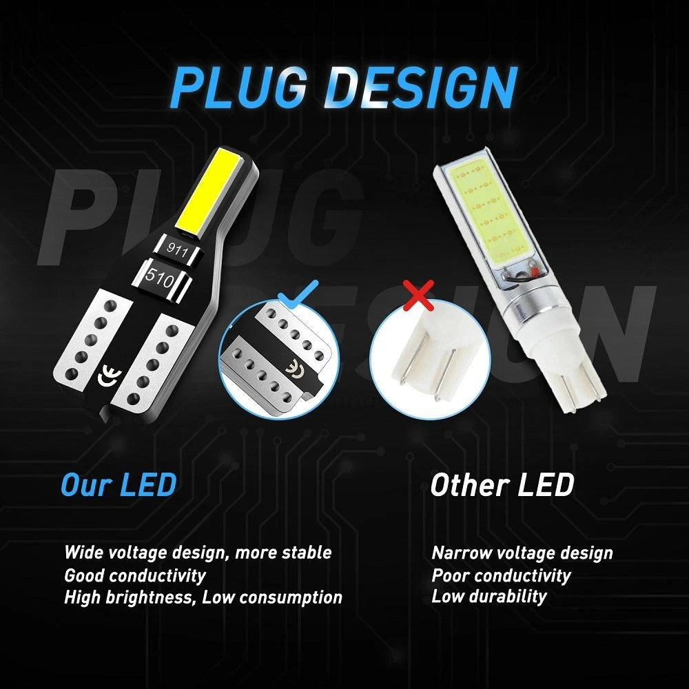 20X AUXITO T10 LED Plate License Light Car Interior Bulbs White 168 2825 194 W5W AUXITO