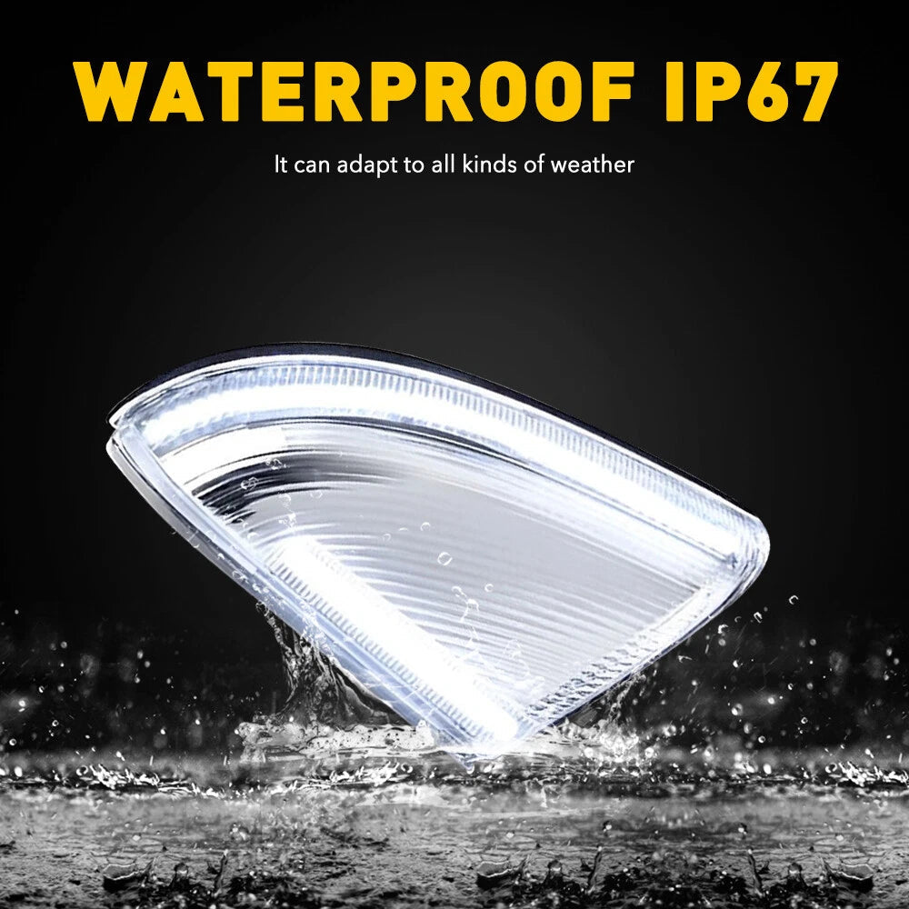 For 09-22 Dodge RAM Dual Chrome Color LED Side Puddle Mirror Light Signal Lamps 6B93BC-57