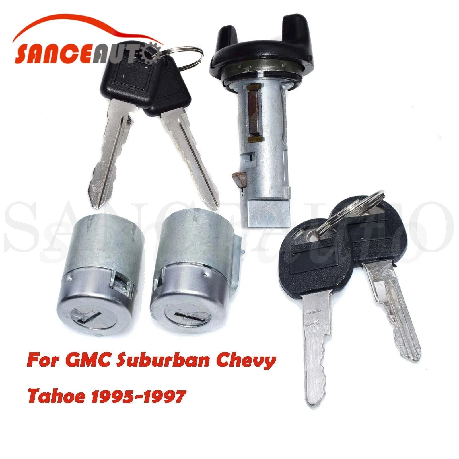 Ignition Key Switch Lock Cylinder & Door Lock Tumbler W/ Keys For GM Chevy 95-97 6B93BC-57