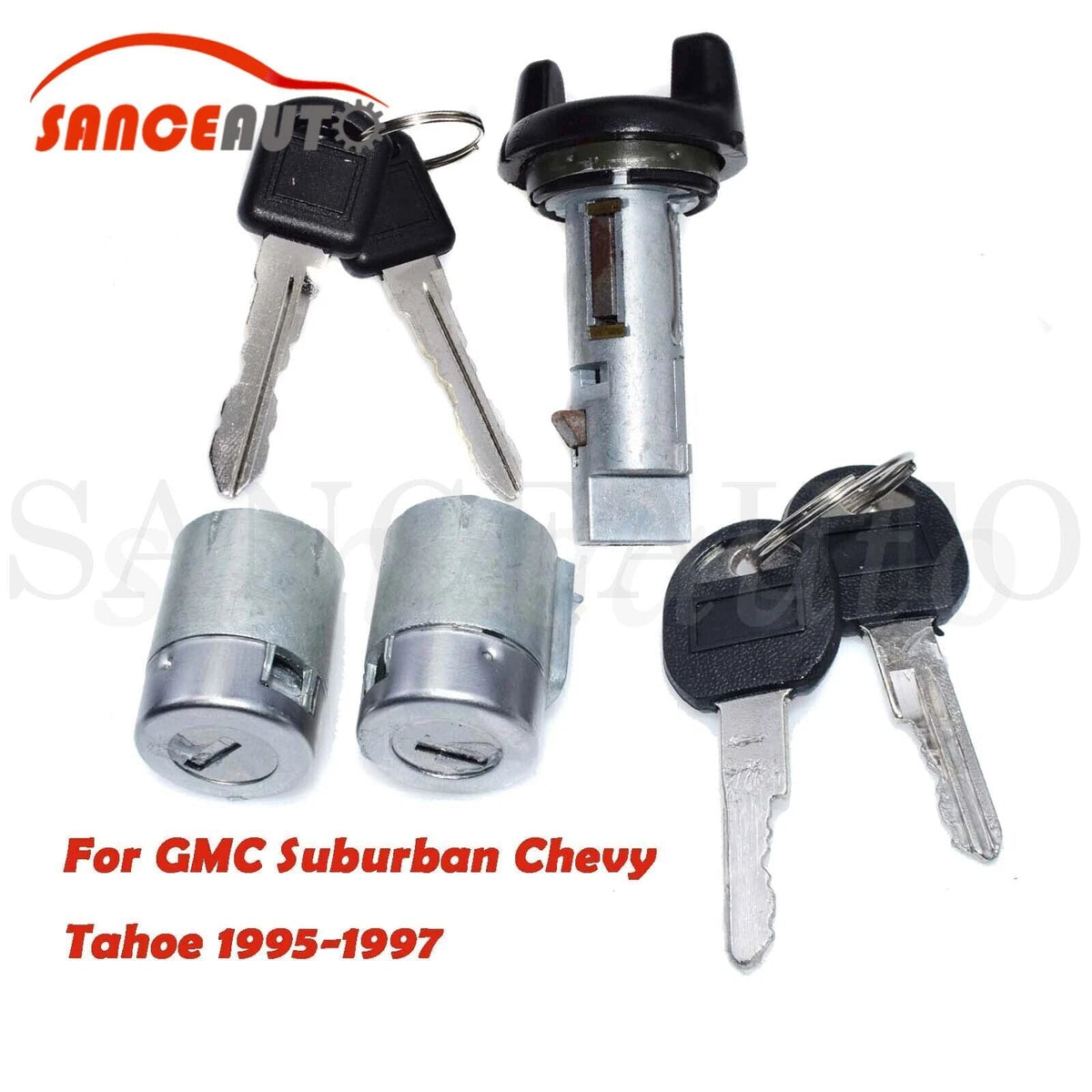 Ignition Key Switch Lock Cylinder & Door Lock Tumbler W/ Keys For GM Chevy 95-97 6B93BC-57