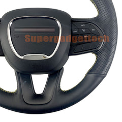 Black&Hole Leather Steering Wheel Stitch on Wrap Cover For Dodge Durango 14-23