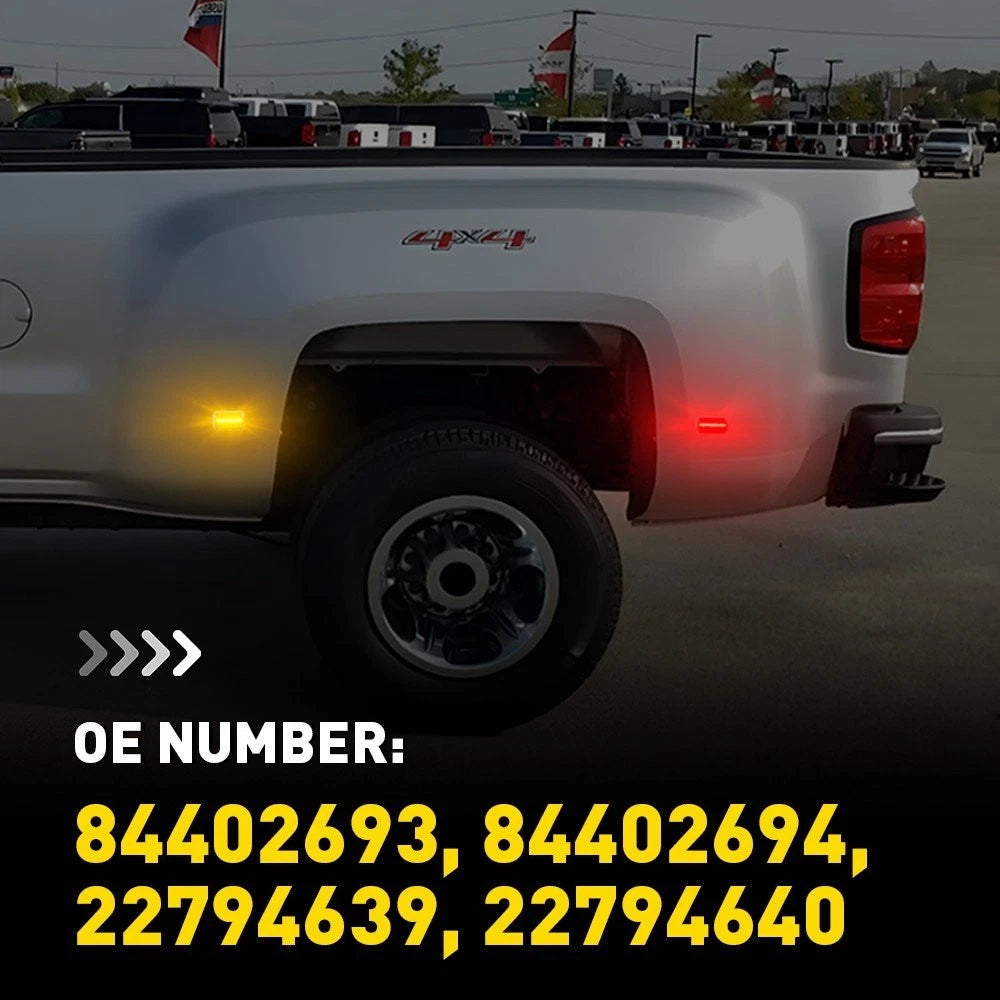 4X For 2015-23 Chevy Silverado 2500HD/3500HD Dually Bed LED Side Marker Light EA 6B93BC-57