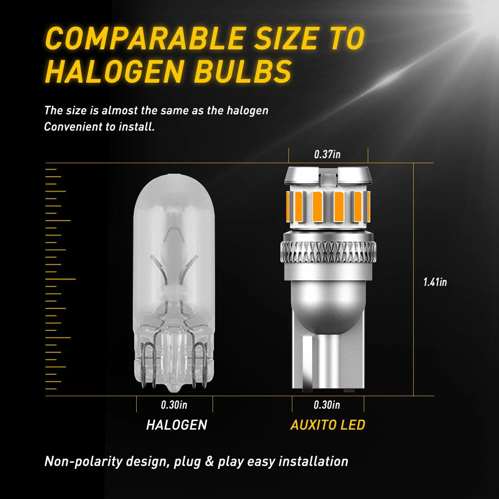 2x Amber Yellow 194 192 2825 T10 LED Side Marker Light Bulbs Canbus Error Free A 6B93BC-57