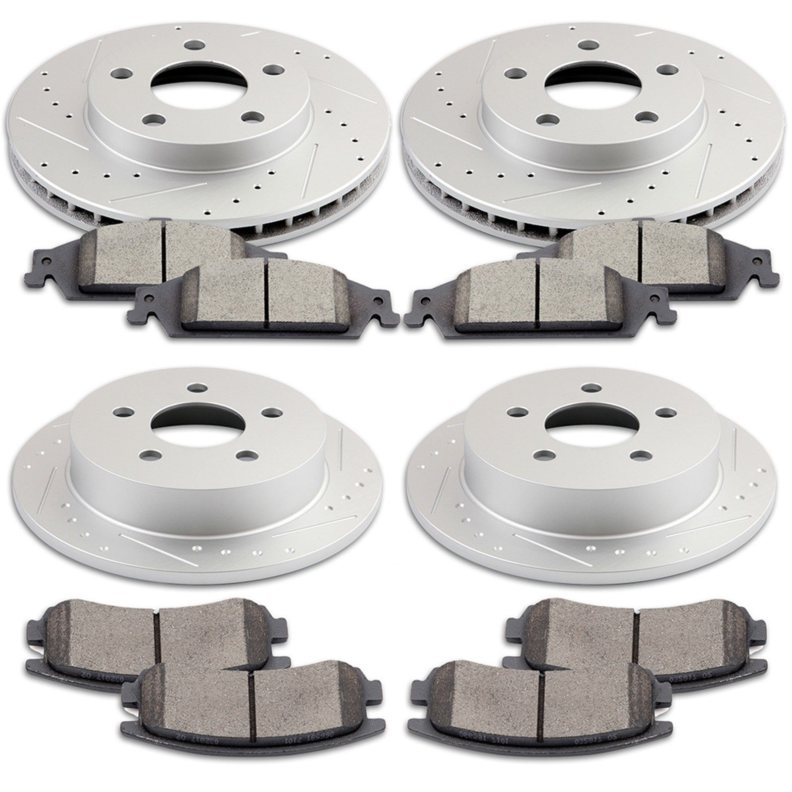 Front Rear Rotors + Ceramic Pad for 1999 - 2002 2003 2004 2005 Pontiac Grand Am 6B93BC-57