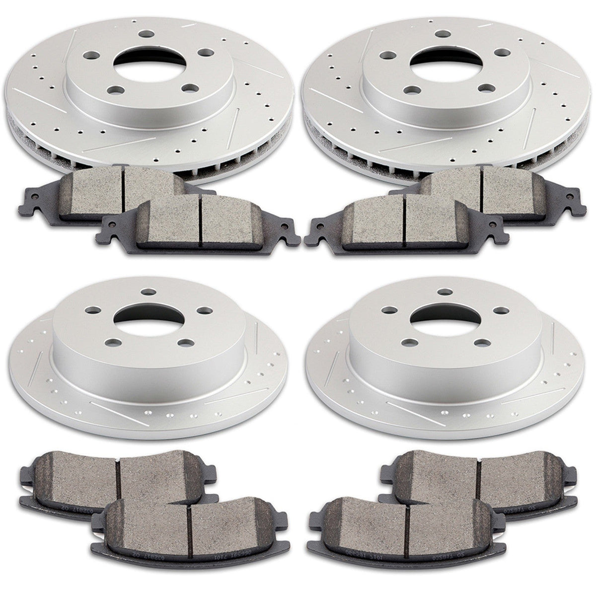 Front Rear Rotors + Ceramic Pad for 1999 - 2002 2003 2004 2005 Pontiac Grand Am 6B93BC-57