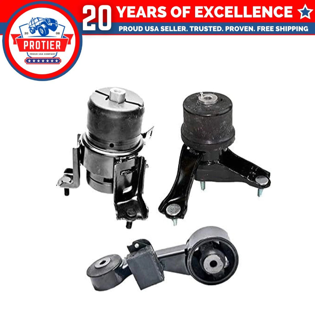 Fits 2010-2011 Toyota Camry 2.5L Motor & Trans Mount Set 3PCS : A62009, A62062, 6B93BC-57