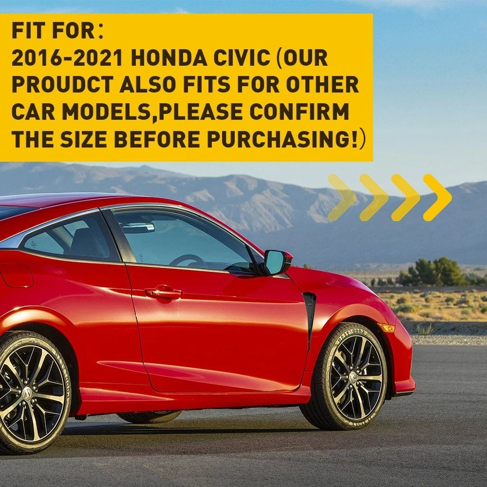 For 16-20 Honda Civic Gloss Black Type-R Side Fender Vent Air Wing Cover Trim 6B93BC-57