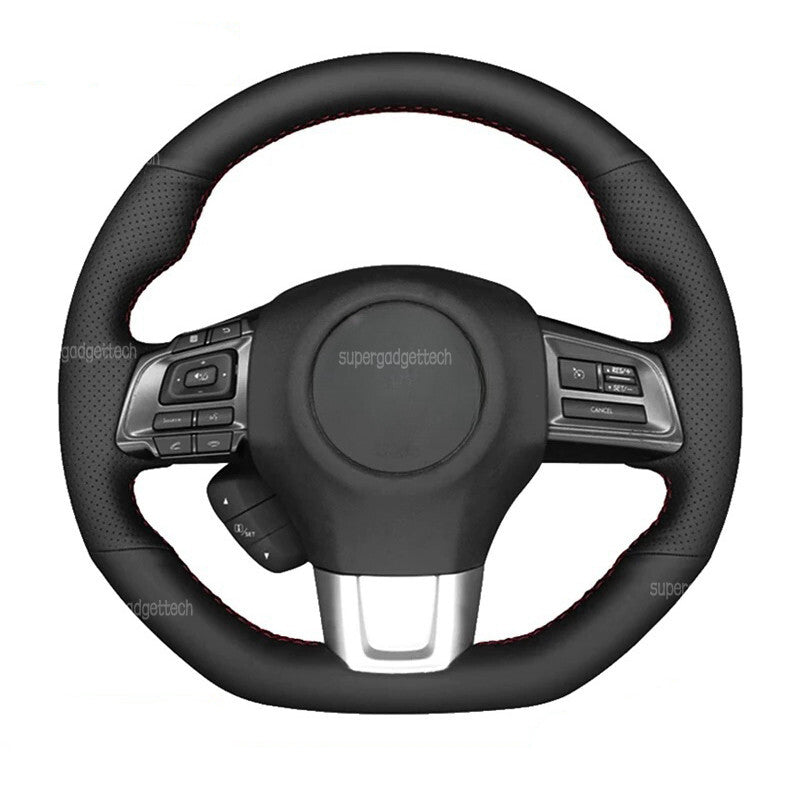 Steering Wheel Wrap For Subaru WRX (STI) 2015-19 Black Perforated Leather Cover