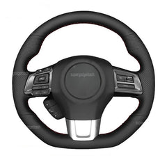 Steering Wheel Wrap For Subaru WRX (STI) 2015-19 Black Perforated Leather Cover