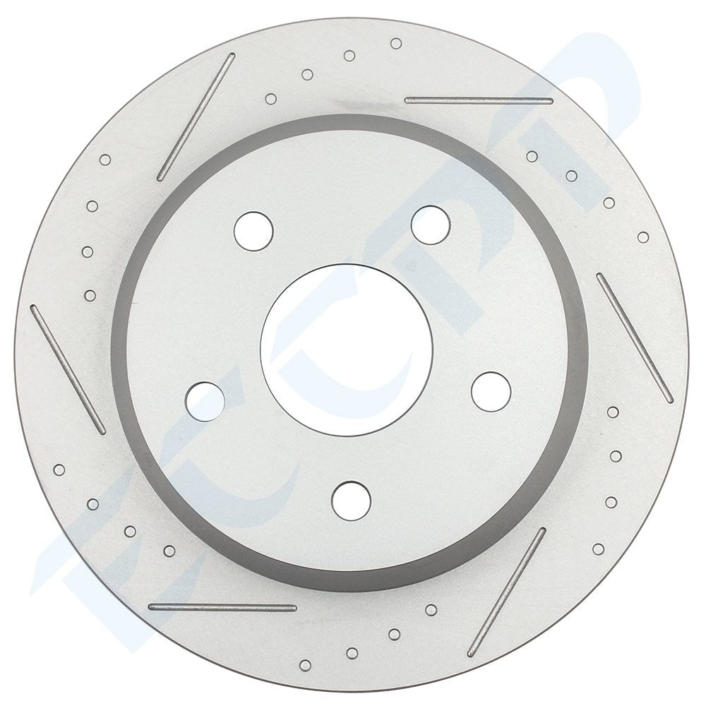 Front And Rear Drilled & Slotted Brake Rotors Kit For Grand Cherokee 1999 - 2004 KOEEP