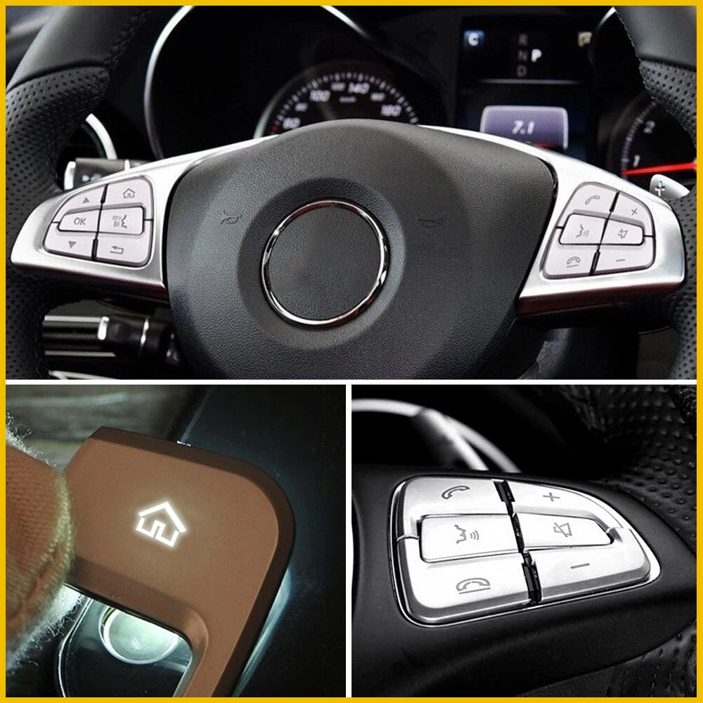 For 2015-up Mercedes Benz A B C GLA GLS Class Steering Wheel Button Cover Trim A 6B93BC-57