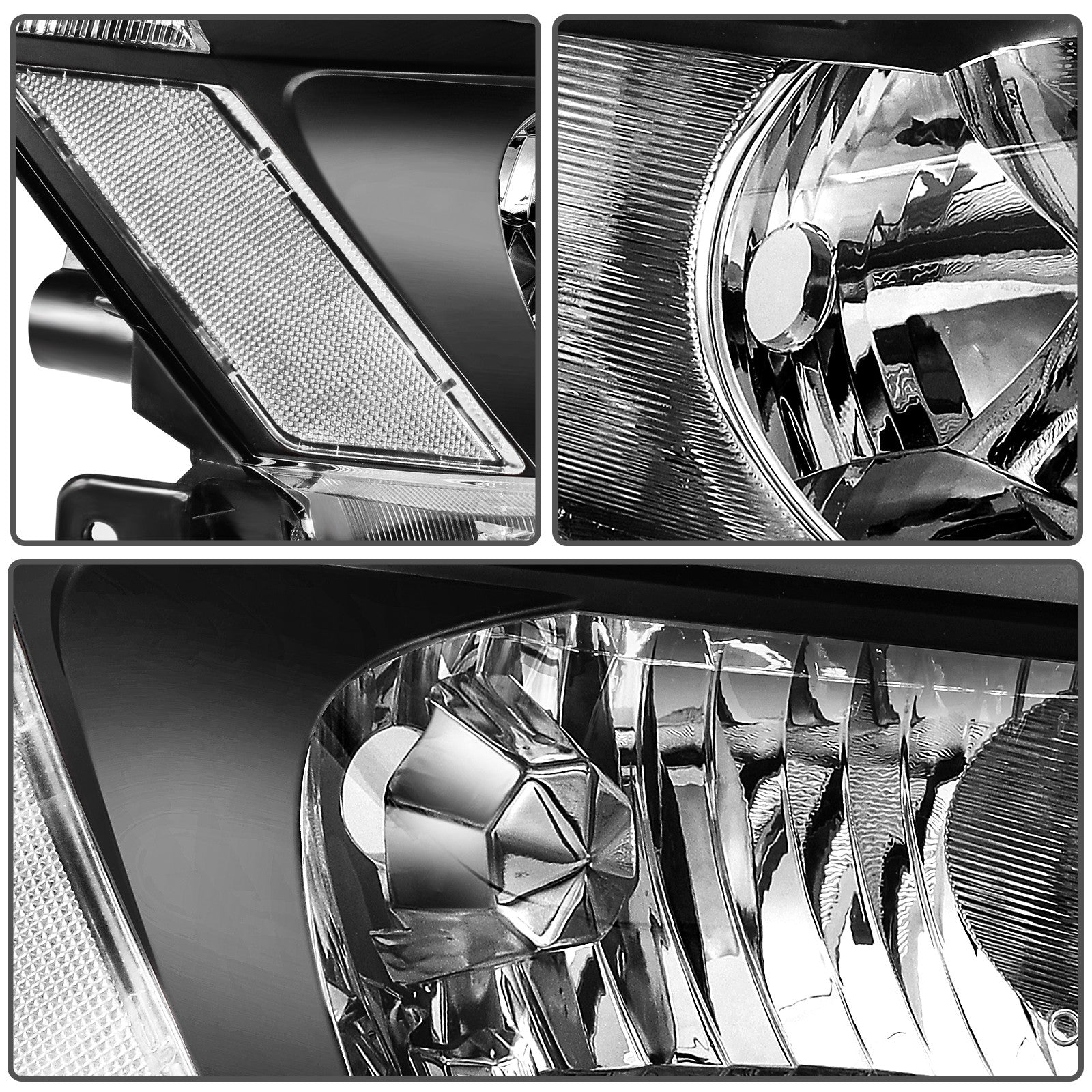 For 2003-2007 Honda Accord Black Clear Lens Left+Right Pair Headlights Assembly 6B93BC-57
