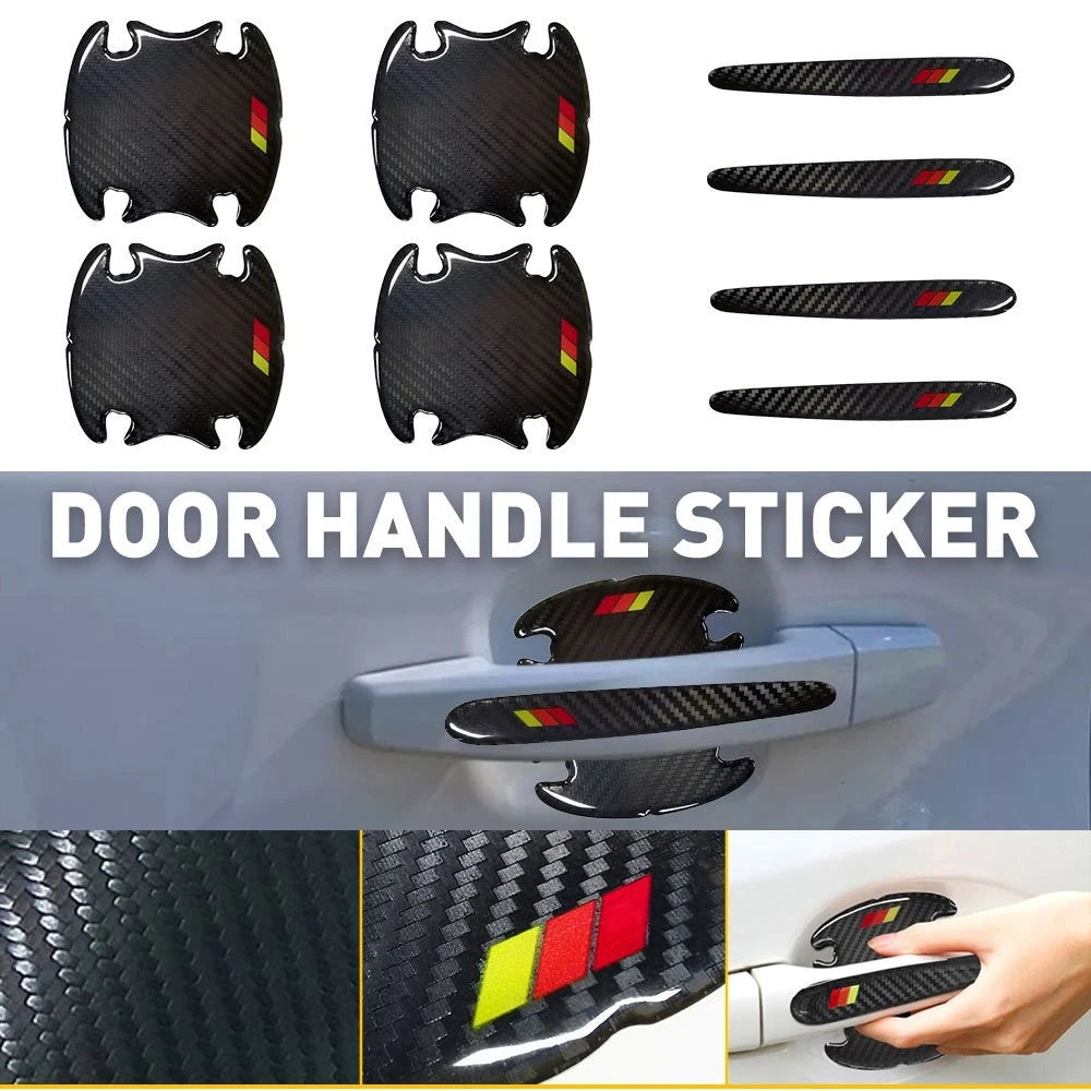 8x Car Door Handle Bowl Guard Protective Film Sticker Reflective Strips Scratch 6B93BC-57