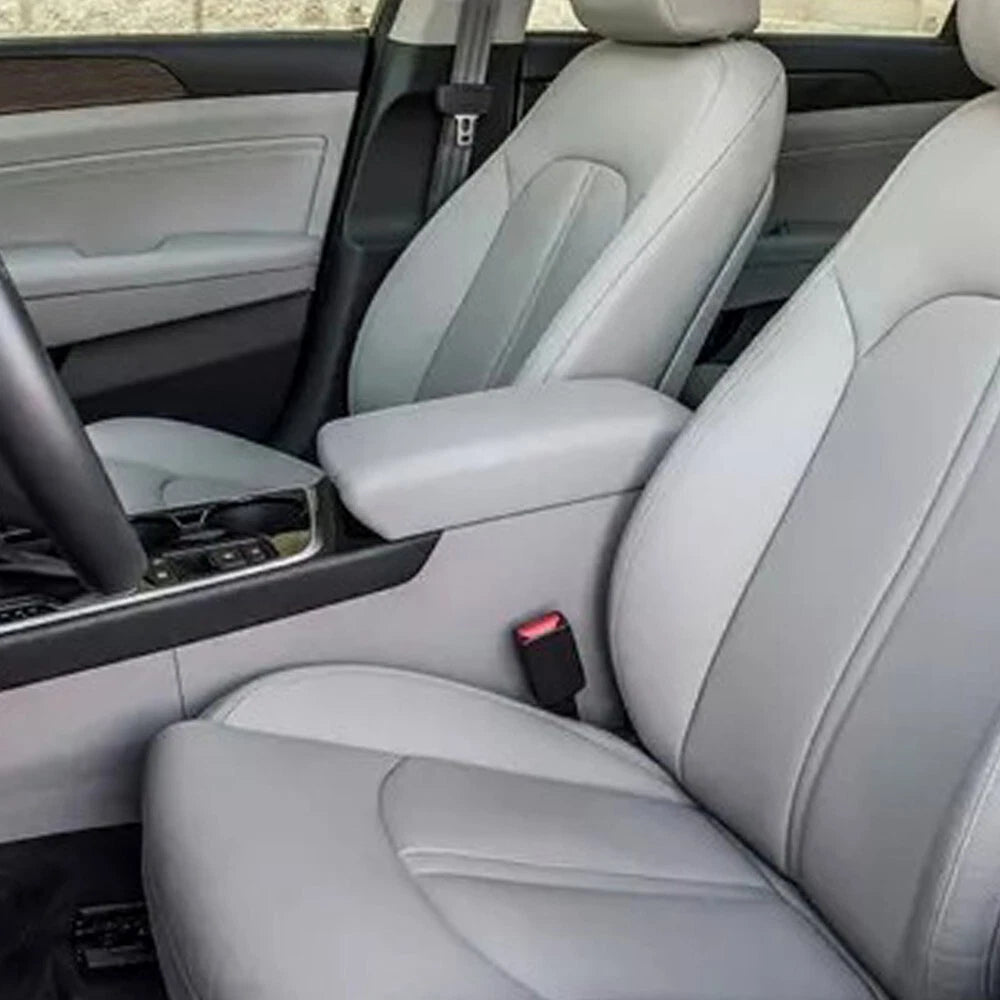 Fits 15-19 Hyundai Sonata Gray Real Leather Console Center Lid Armrest Cover EOA 6B93BC-57