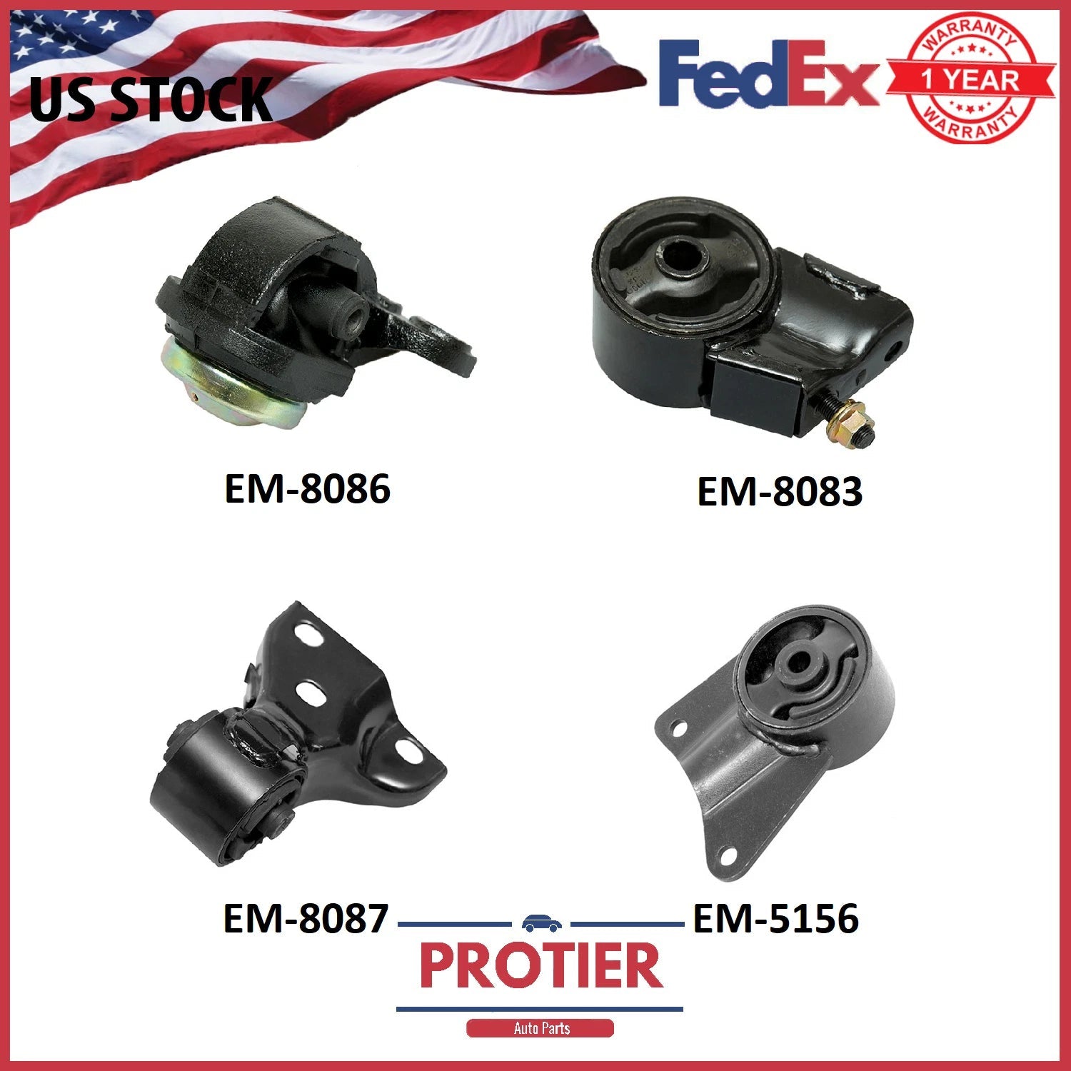 Engine & Trans Mount Set for 1988-1989 Mazda 626 2.2L Auto 6B93BC-57
