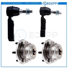 4PCS  Front Steering Kit No ABS Wheel Bearing & Hub Fits 2002-2005 Jeep Liberty 6B93BC-57