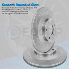 2Pcs Rear Slotted Brake Discs Rotors Fits Lexus GS300 GS400 GS430 IS300 SC430 6B93BC-57