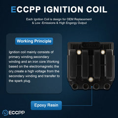 ECCPP Ignition Coil For L4 2.0L 1998-2005 VW Beetle 2001-2006 Golf 01-05 Jetta KOEEP
