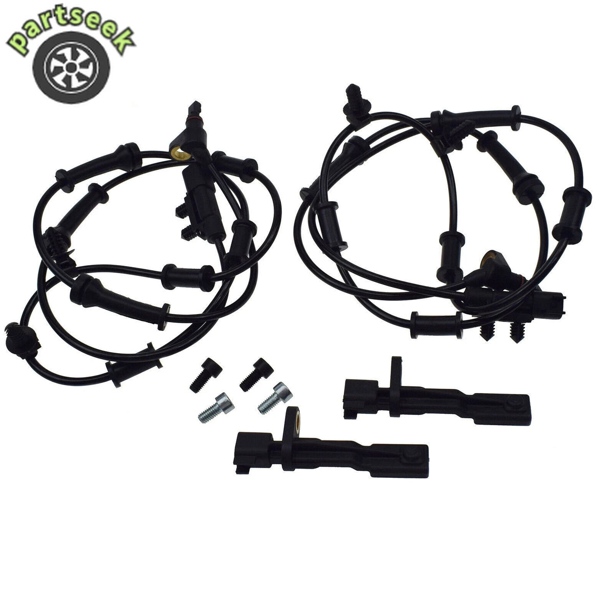 4 Pcs ABS Sensor + Connector for Jeep Liberty Wrangler Dodge Nitro 52125003AB 6B93BC-57