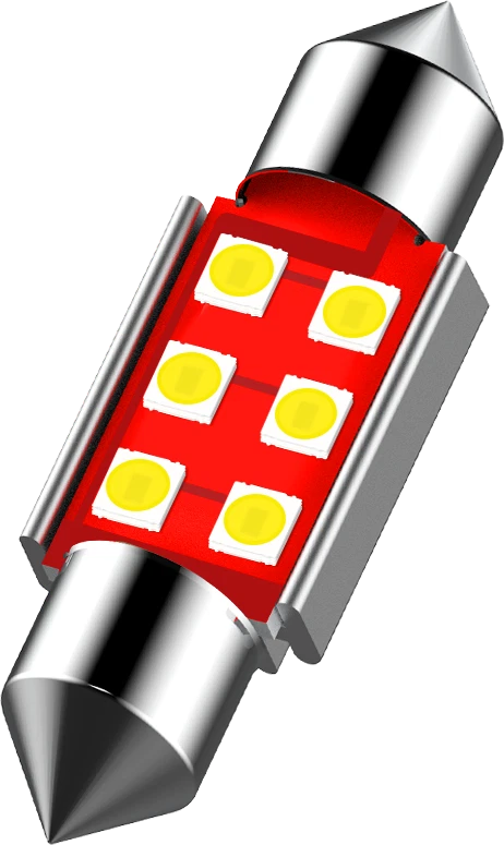 4X 36mm CANBUS Error Free 6 LED 3030 SMD 6418 6411 License Plate Dome Light Bulb 6B93BC-57
