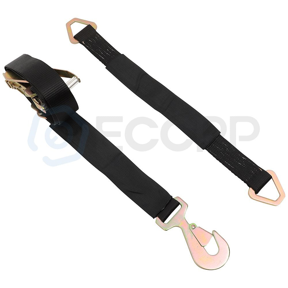 4pcs Axle Straps Car Trailer Hauler Ratchet Tie Down Straps with Snap Hooks 6B93BC-57