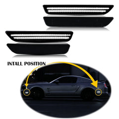 4PCS Front+Rear Marker Side LED Light Lamp White For Smoked Ford Mustang 10-14 6B93BC-57