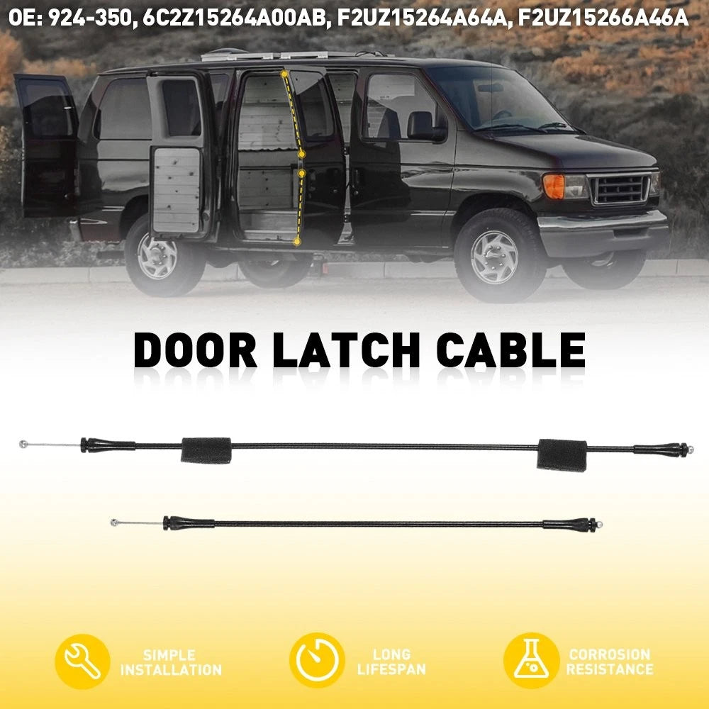 Right Upper&Lower Door Latch Release Cable for Ford E150 E250 E350 E450 1992-14 6B93BC-57