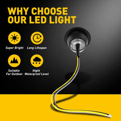 3/4" Dual Color Round Truck Trailer LED Side Marker Lights 3-Wires with Bullet A 6B93BC-57