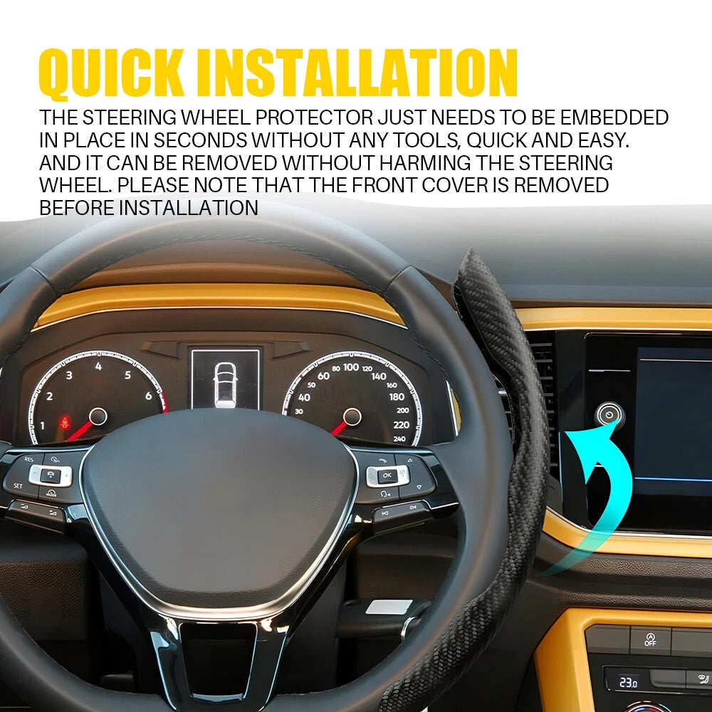Car Steering Wheel Booster Non-Slip Cover Carbon Fiber Universal Accessorie EOA 6B93BC-57