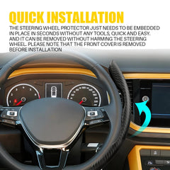Car Steering Wheel Booster Non-Slip Cover Carbon Fiber Universal Accessorie EOA 6B93BC-57