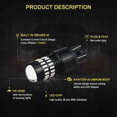 7443 LED Strobe Flashing Blinking Brake Tail Light/Parking Safety Warning Bulbs 6B93BC-57
