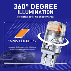AUTOONE 7443 7440 Golden Yellow Light LED Bulbs Turn Signal Lamps High Bright EA AUTOONE