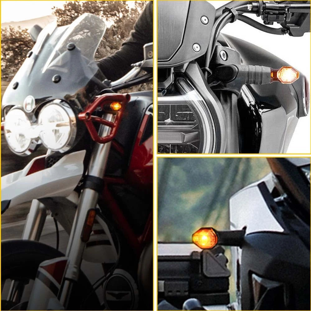 4x Universal Motorcycle Turn Indicator Signal Amber LED Blinker Light 6B93BC-57