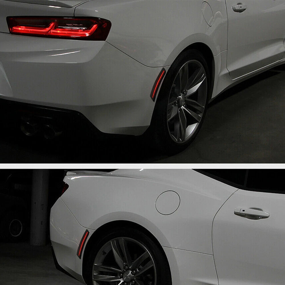 For 2016-2021 Chevy Camaro Front Rear Bumper Side Marker Lights Lamps Smoked LED 6B93BC-57