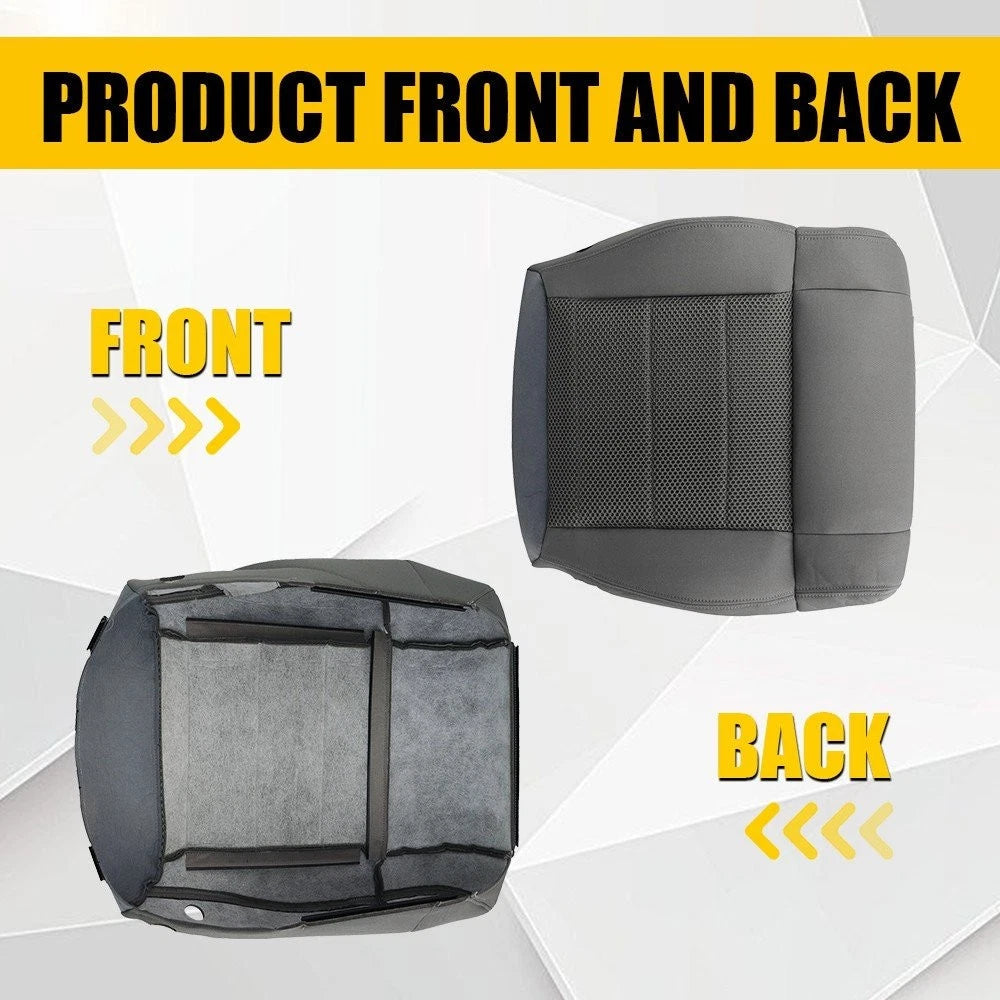 Left Driver Bottom Cloth Seat Cover Gray for 2007-2010 Jeep Wrangler Sahara EOA 6B93BC-57