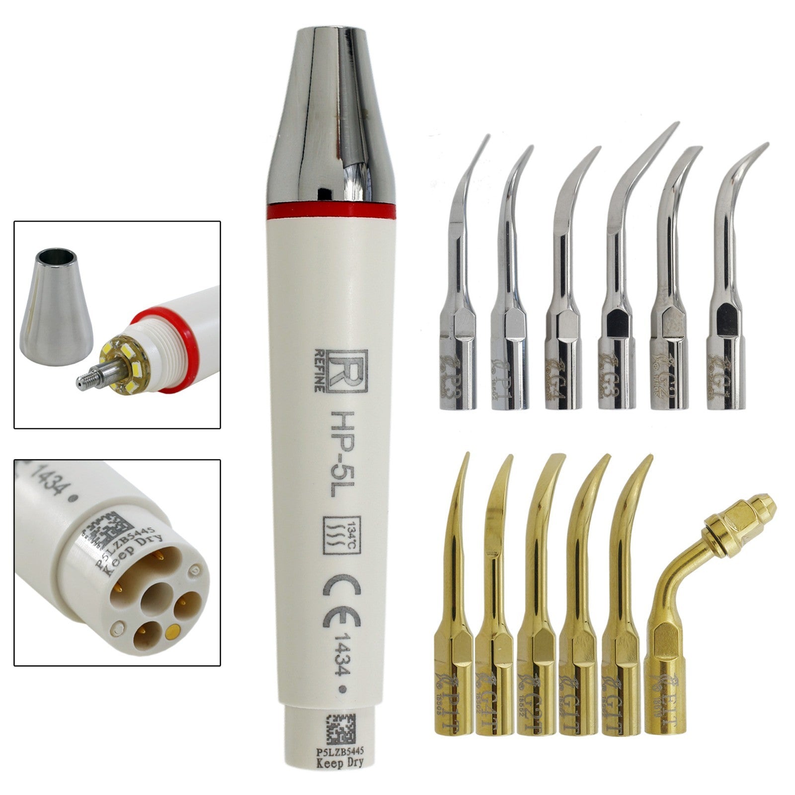 Dental EMS PIEZON LED Ultrasonic Handpiece Woodpecker Tip For PIEZON 250 AIRFLOW 6B93BC-57
