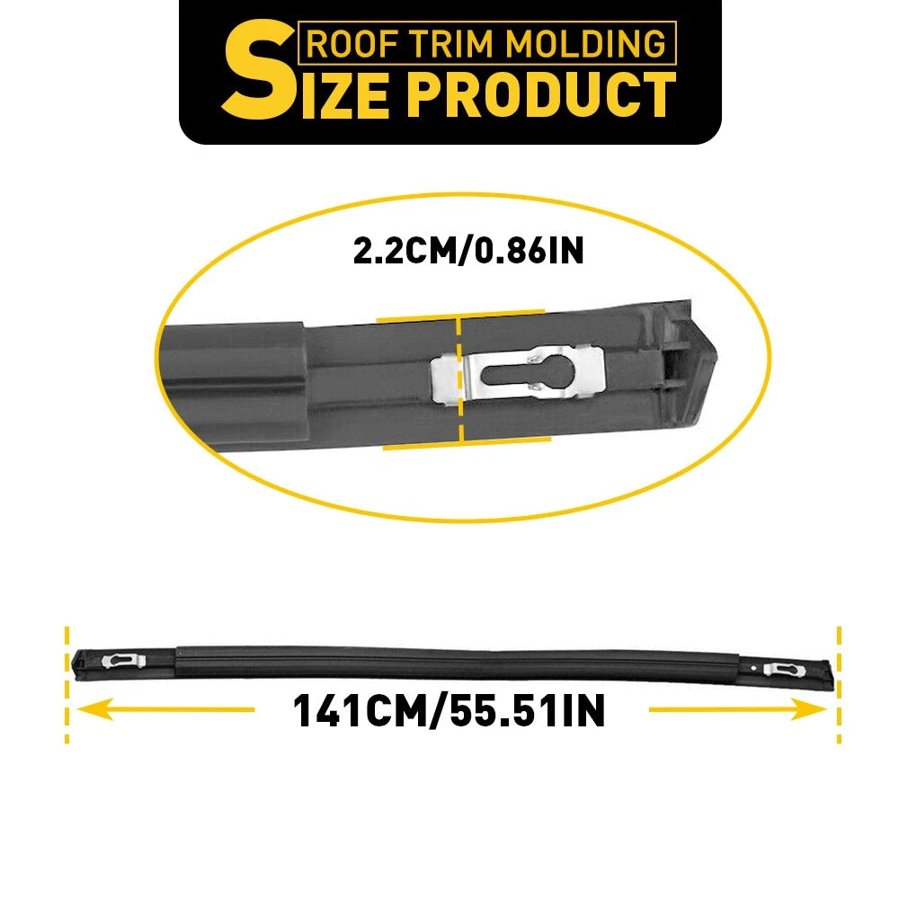 A Black Pair Roof Trim Molding Kit LH&RH For 2012-2015 Honda Civic Sedan 4-Door 6B93BC-57