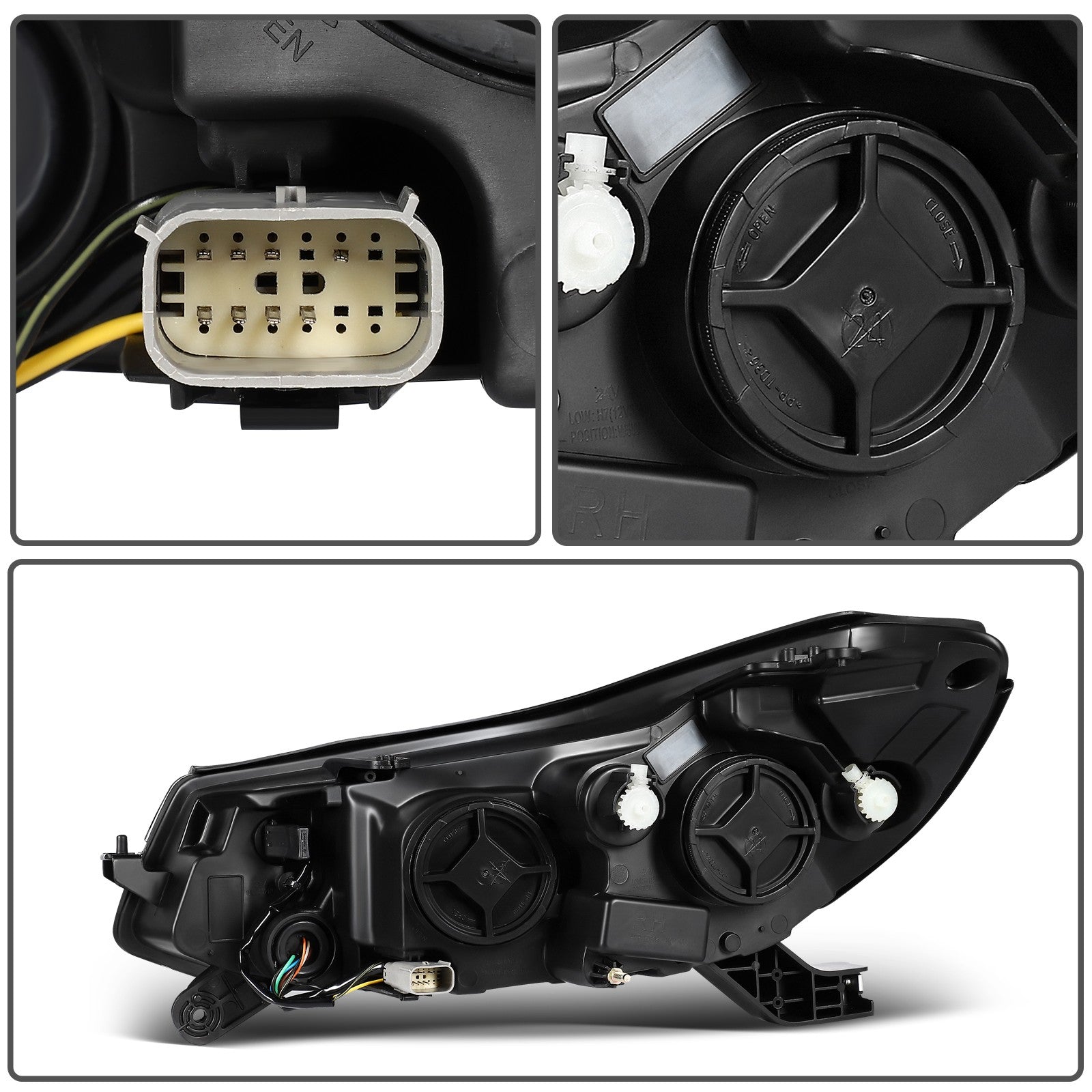Pair Headlights Assembly For 2017-2022 Chevrolet Trax LS 1.4L 1.8L Black Amber KOEEP